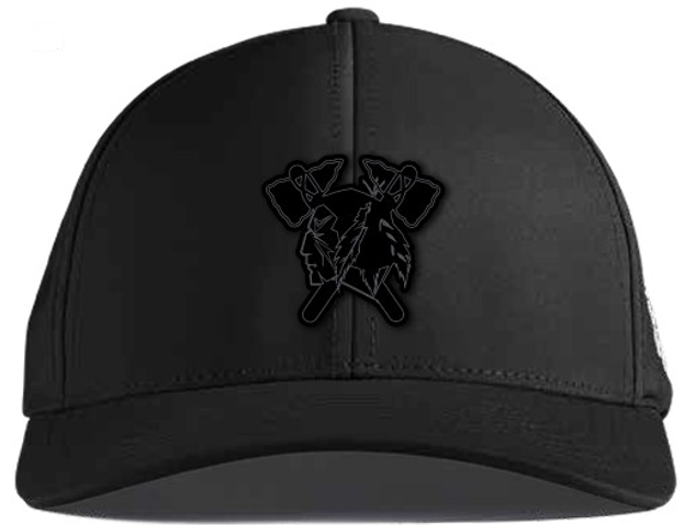 Black Leather Patch Hawks Hat- ADJUSTABLE