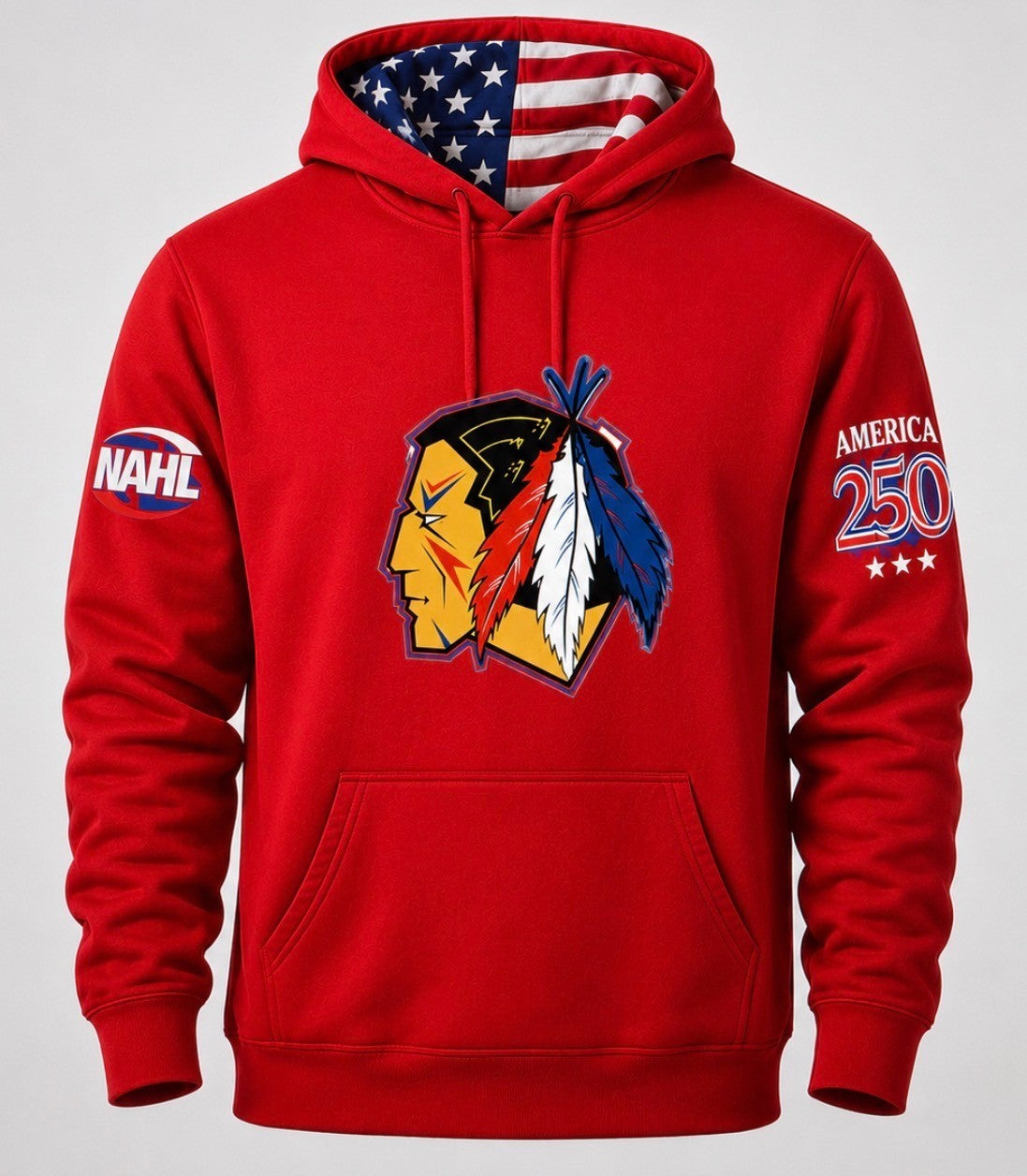 26-27 USA 250th Anniversary Edition TOMAHAWKS Logo RED Hoodie