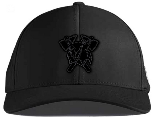Black Leather Patch Hawks Hat- ADJUSTABLE