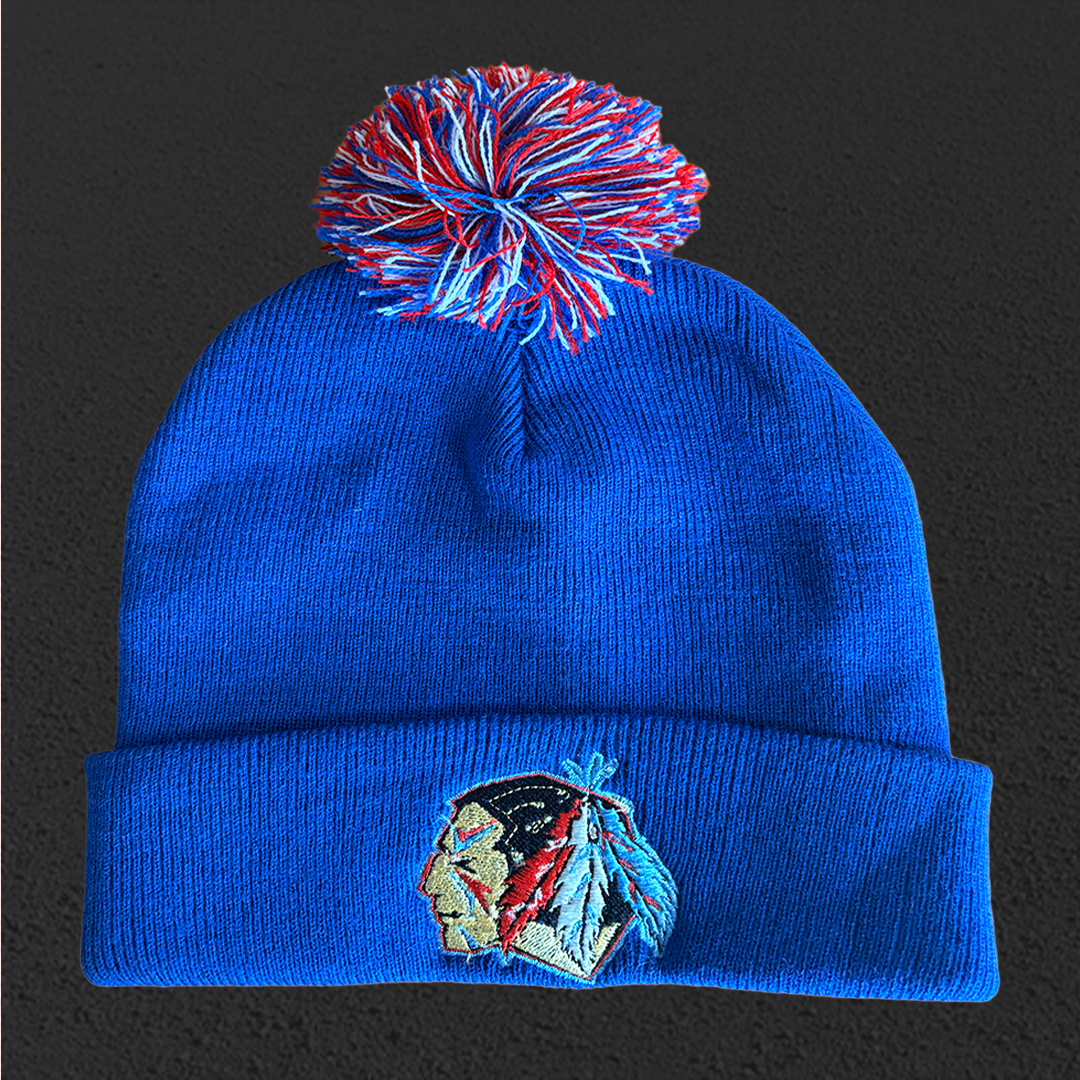 26-27 USA Blue HAWKS Pom Beanie