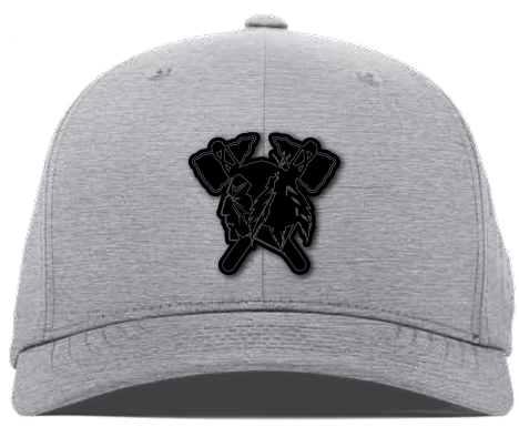 Gray Leather Patch Hawks Hat- 2 SIZES AVAIL