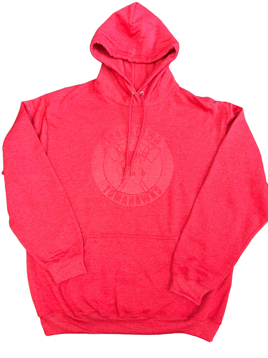 Embossed Heathered Red Hoodie